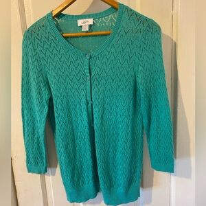 LOFT Women's Pointelle Lace Cardigan